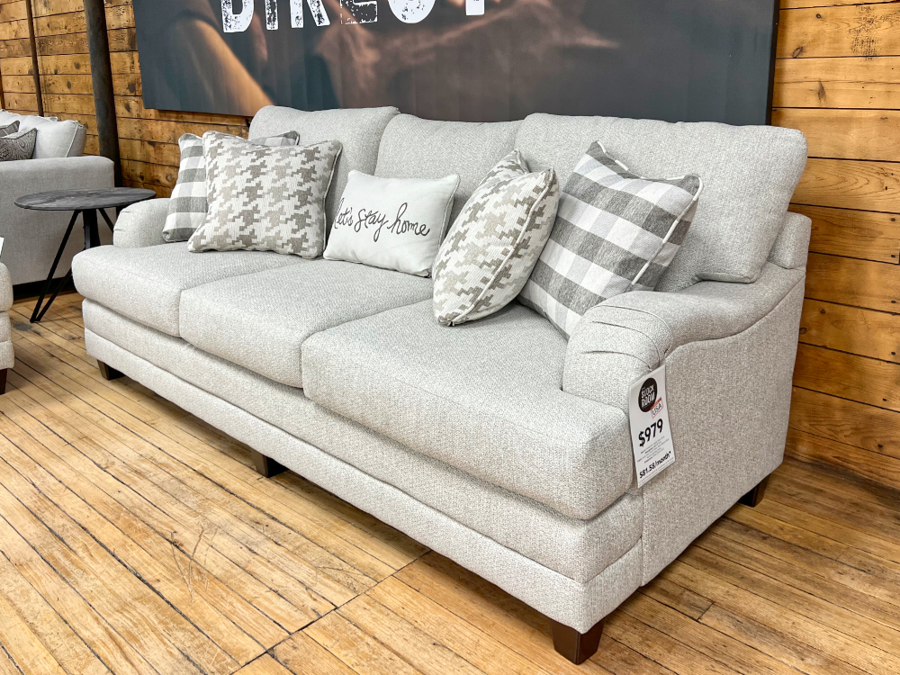 english roll arm sofa in the stock room furniture warehouse
