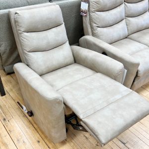 light beige manual recliner suede-look at the stock room