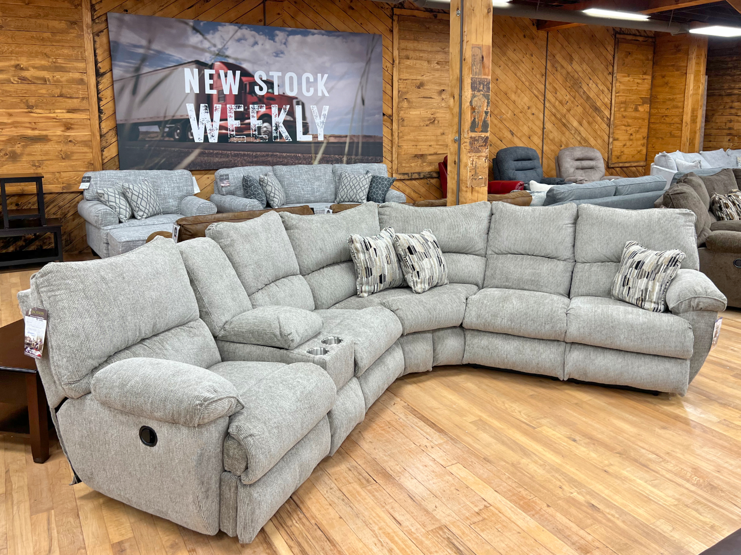 reclining sectional at the stock room furniture warehouse in rockford, il