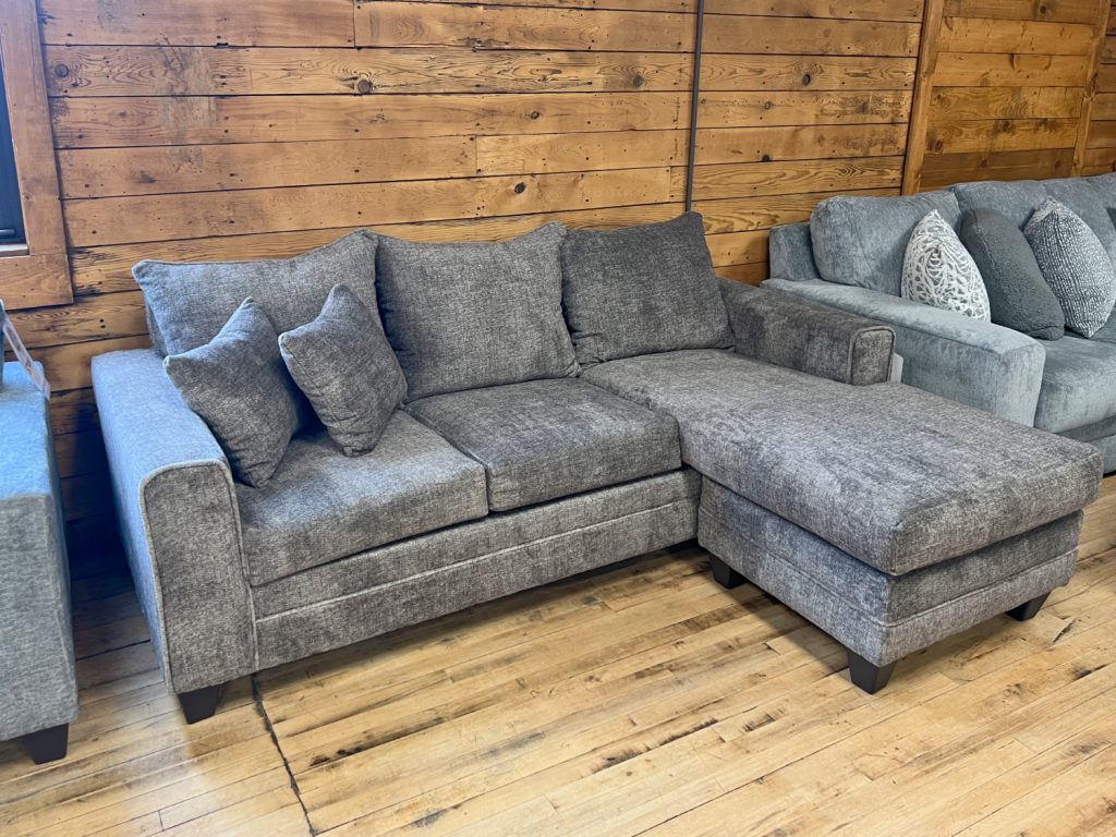 reversible chaise sofa in taupe at the stock room discount furniture store in rockford, il