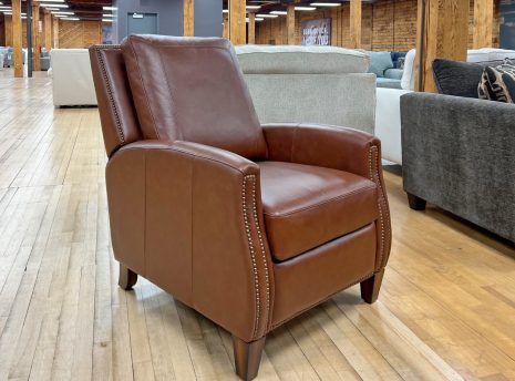 leather-look nailhead recliner in the stock room in rockford, il