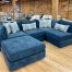 navy blue modular sectional at the stock room discount furniture warehouse in rockford, il