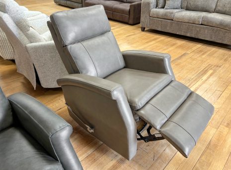 graphite gray swivel glider manual recliner leather-look at the stock room in rockford, il