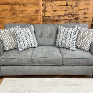 mink grey chenille sofa at the stock room in rockford, il