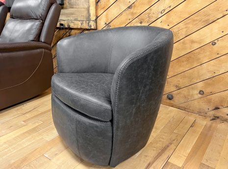 vintage leather-look slate gray club chair in rockford, il