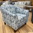 persian pattern accent chair indigo blue & white colors in stock now at The Stock Room in Rockford, IL