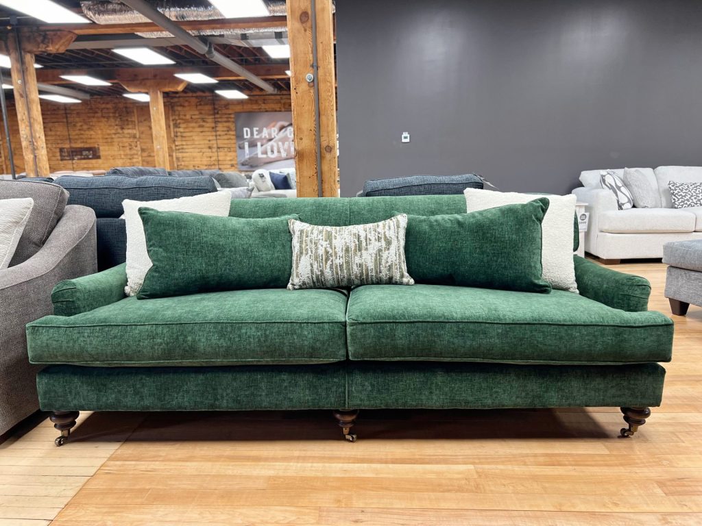 Transitional Two Seat Sofa in Emerald