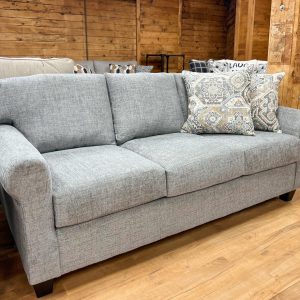 Modern Three-Seat Sofa In Linen Gray