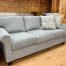 Modern Three-Seat Sofa In Linen Gray