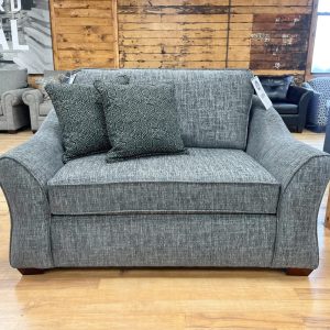 modern chair and half in charcoal blue