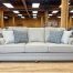 Traditional Three Seat Sofa With Nailhead Trim In Linen