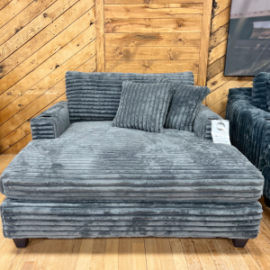 Fluffy Corduroy Chaise Lounge In Granite