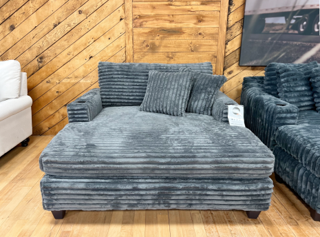 Fluffy Corduroy Chaise Lounge In Granite