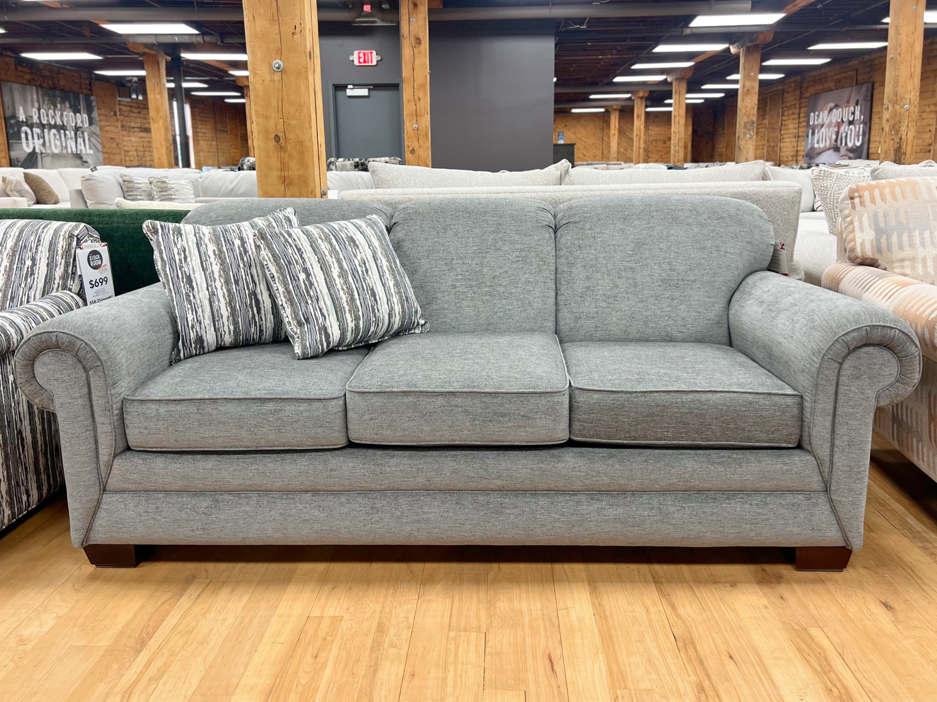 Traditional Sofa in Dusty Gray