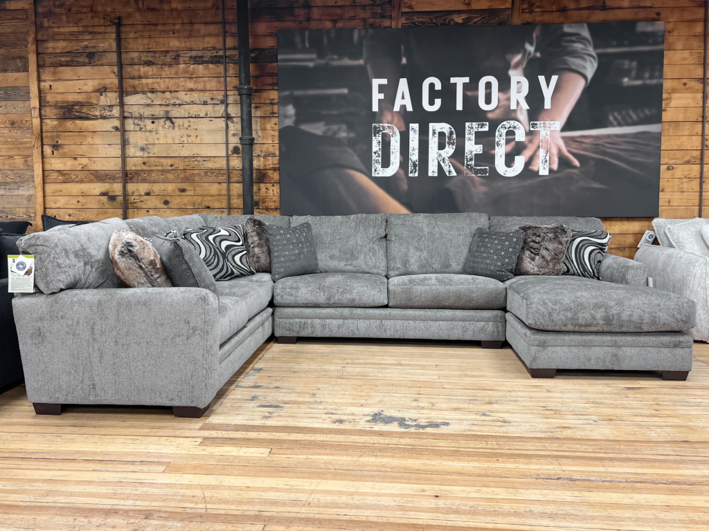 Modern Chaise Sectional in Cool Gray