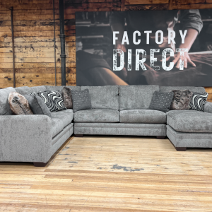 Modern Chaise Sectional in Cool Gray