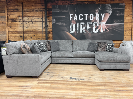 Modern Chaise Sectional in Cool Gray