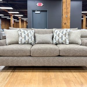 Contemporary three seat sofa in the color truffle