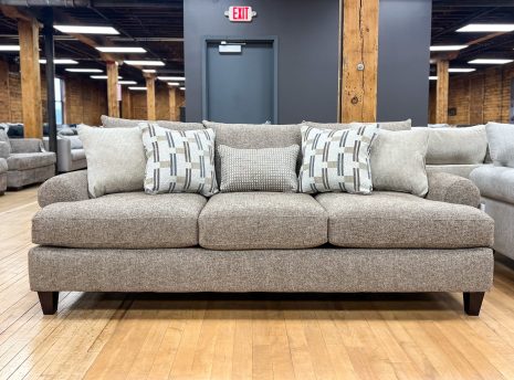 Contemporary three seat sofa in the color truffle